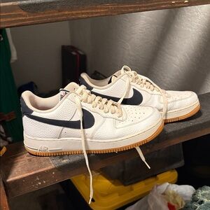 Nike Air Force 1 White with Black and Gum Sole